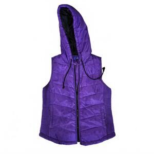 City Streets Stylish Purple Hooded Puffer Vest